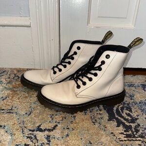 Dr. Martens White Leather Boots